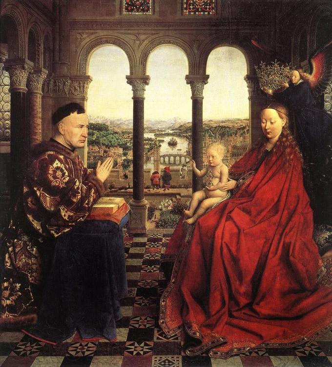 Jan Van Eyck The Virgin of Chancellor Rolin (mk08) France oil painting art
